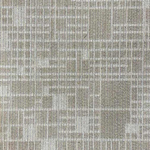 Square carpet tile in beige and cream with a fine grid of small rectangles
